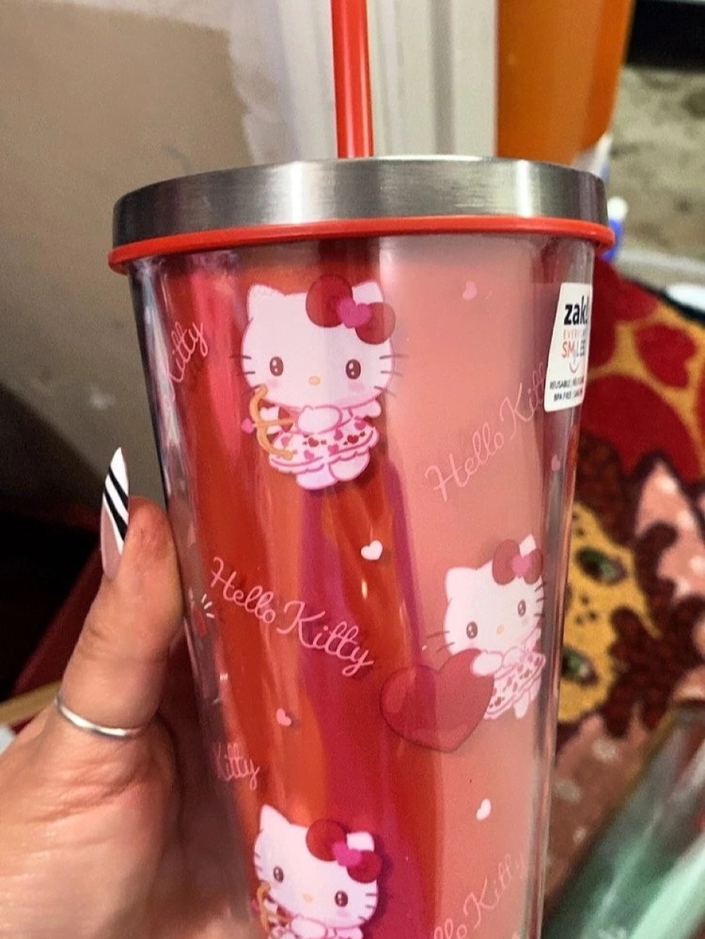 Sanrio Hello Kitty tumbler Pink & Red Tumbler New